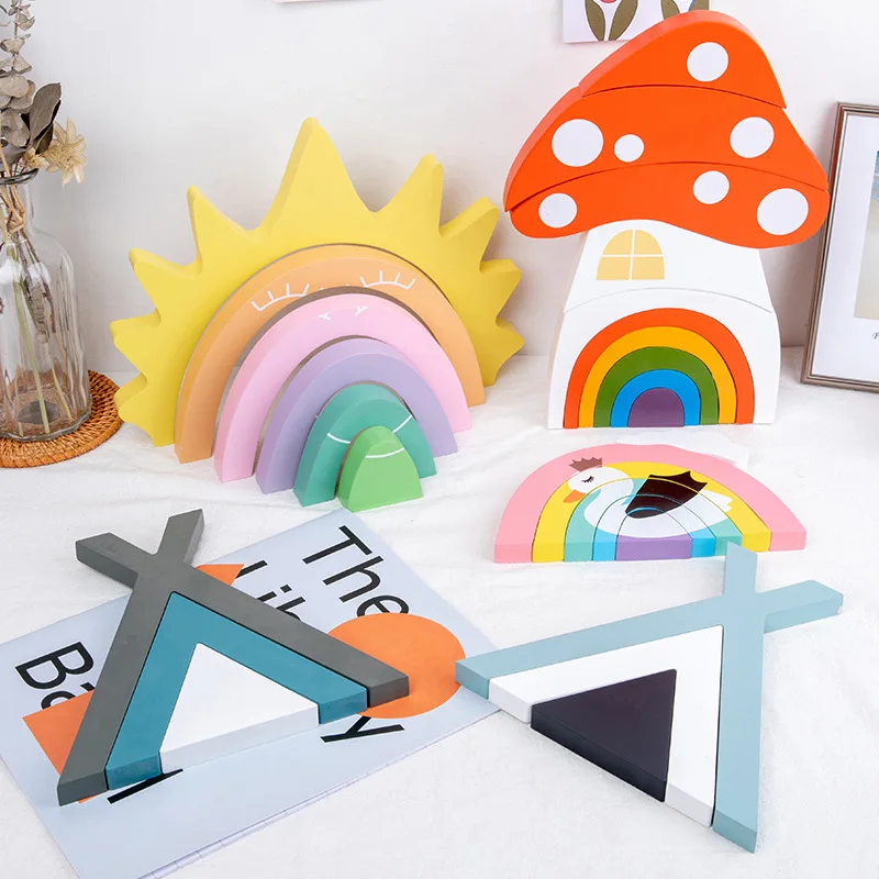 3D Wooden Toys Rainbow Building Blocks Rainbow Stacker Large Size Creative Montessori Educational Toys For Children Kids
3D Wooden Toys Rainbow Building Blocks Rainbow Stacker Large Size Creative Montessori Educational Toys For Children Kids