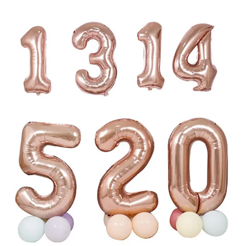 40 inch 90cm Rose Gold Numbers Foil Balloons Wedding Decorations Numbers Air Baloon Bride Tream Shower Party Wedding Balloon
40 inch 90cm Rose Gold Numbers Foil Balloons Wedding Decorations Numbers Air Baloon Bride Tream Shower Party Wedding Balloon