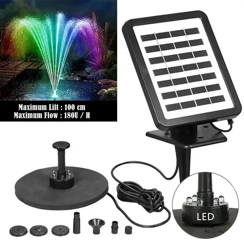 Solar Fountain Pump Set Solar Water Fountain Pump with 7 Nozzles Solar Powered Fountain Pump for Bird Bath Pond Garden 
Solar Fountain Pump Set Solar Water Fountain Pump with 7 Nozzles Solar Powered Fountain Pump for Bird Bath Pond Garden