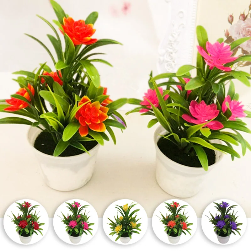 Artificial Small Bonsai 5 Small Lotus Flower Green Leaves Desktop Ornaments Fake Flower Potted Outdoor Home Office Decoration
Artificial Small Bonsai 5 Small Lotus Flower Green Leaves Desktop Ornaments Fake Flower Potted Outdoor Home Office Decoration