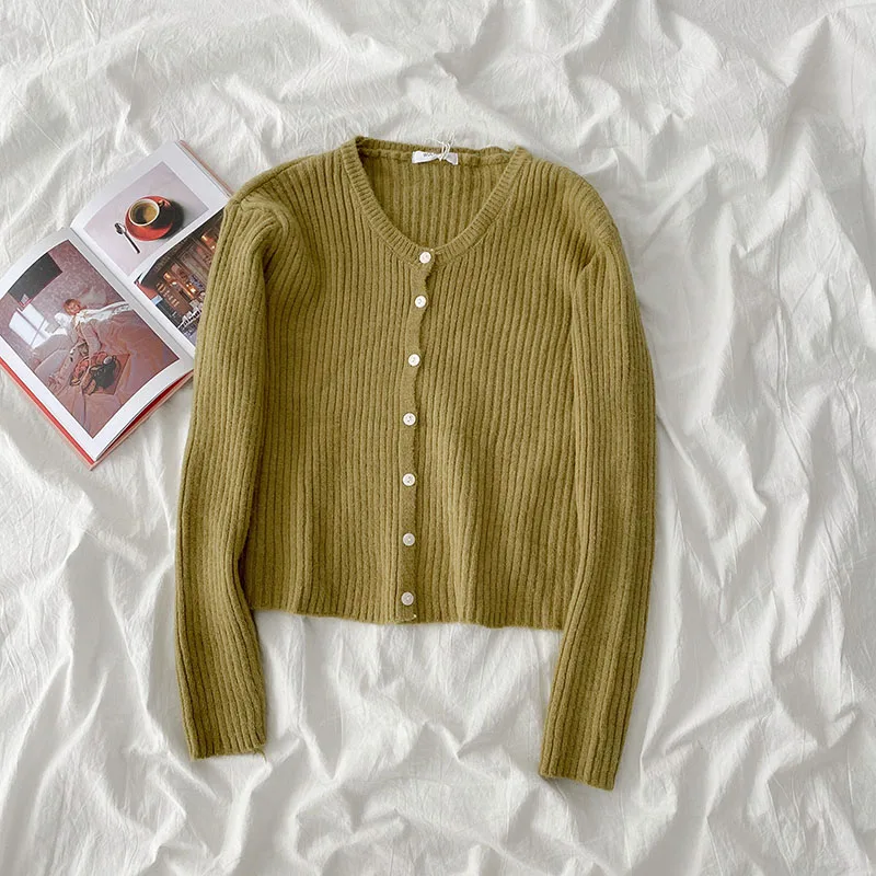 Women's Spring Autumn Cardigan Sweaters Korean Fashion O Neck Solid Color Single Breasted Knitted Tops Female Outwear Clothing
Women's Spring Autumn Cardigan Sweaters Korean Fashion O Neck Solid Color Single Breasted Knitted Tops Female Outwear Clothing