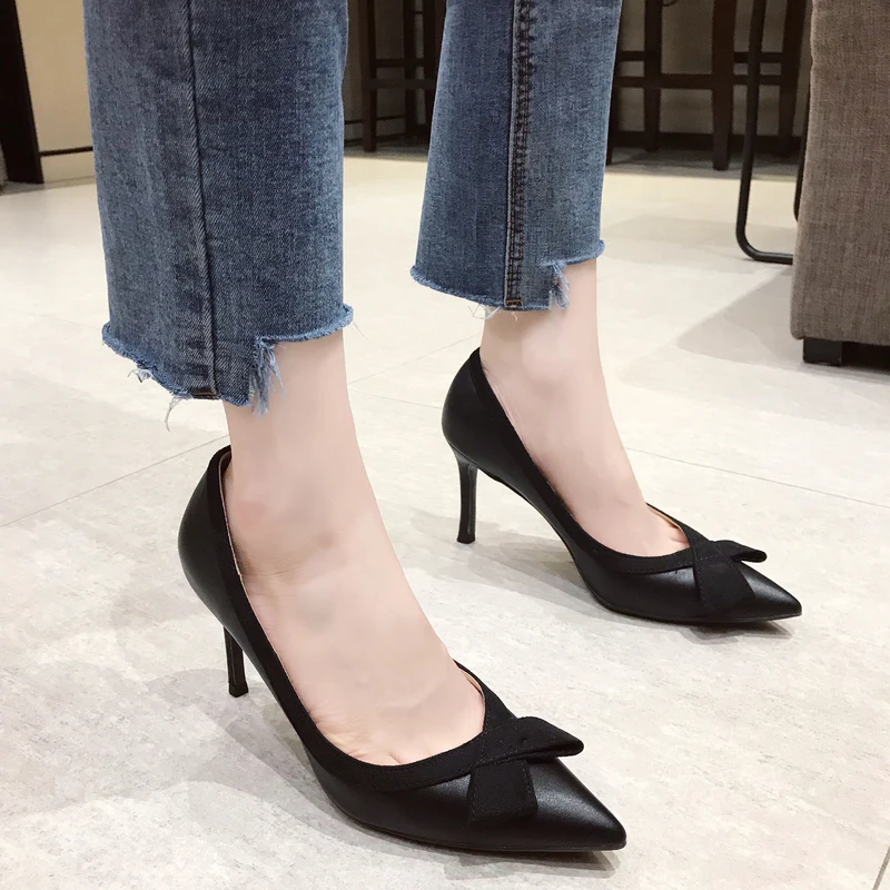 Women Elegant Bow Women Cute Black Light Weight High Heel Pumps Lady Grey Comfortable High Heel Shoes W32-25
Women Elegant Bow Women Cute Black Light Weight High Heel Pumps Lady Grey Comfortable High Heel Shoes W32-25