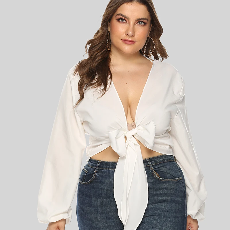 Plus Size Clothing Outsize Long Sleeves Sexy Deep V Big Bowtie Blouses And Shirts TUBE-TOPS Evening Dress Woman Summer 2021 4XL 
Plus Size Clothing Outsize Long Sleeves Sexy Deep V Big Bowtie Blouses And Shirts TUBE-TOPS Evening Dress Woman Summer 2021 4XL