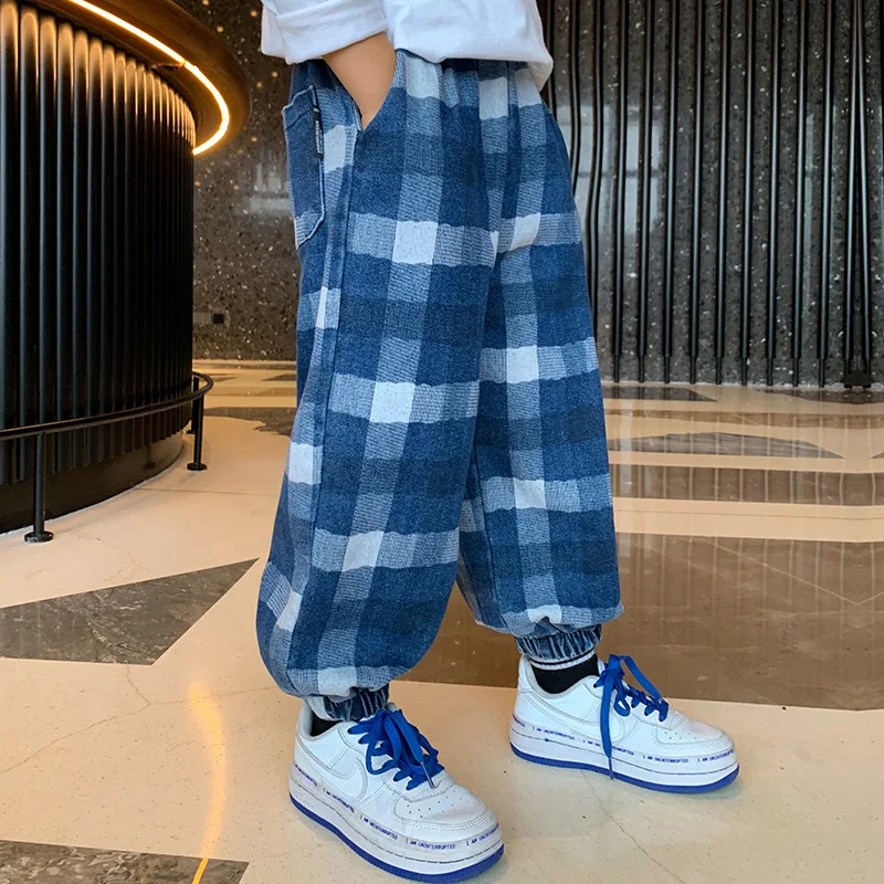 Children Spring New Blue Square Pattern Trousers Kids Casual Sport Sweatpants Boys Elastic Waist Pants Fall Teen Fashion Clothes
Children Spring New Blue Square Pattern Trousers Kids Casual Sport Sweatpants Boys Elastic Waist Pants Fall Teen Fashion Clothes
