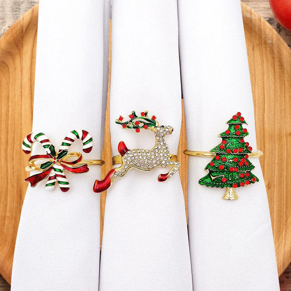 6/8/10PCS Christmas Napkin Rings Set Napkin Holder Bulk Chic Metal Xmas Tree Napkin Rings with Rhinestone for Party Wedding
6/8/10PCS Christmas Napkin Rings Set Napkin Holder Bulk Chic Metal Xmas Tree Napkin Rings with Rhinestone for Party Wedding