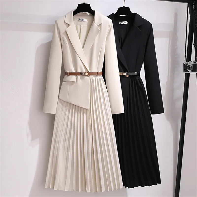 CBAFU blazer dresses french v neck autumn elegant long dress patchwork pleated with belt office lady party dress for women N950
CBAFU blazer dresses french v neck autumn elegant long dress patchwork pleated with belt office lady party dress for women N950