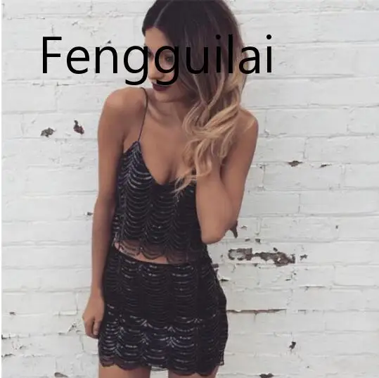 FENGGUILAI Sexy Sequined Two-piece Suit Short Dress Women Shiny V Neck Club Casual Dress Adjustable Strap Party Vestidos
FENGGUILAI Sexy Sequined Two-piece Suit Short Dress Women Shiny V Neck Club Casual Dress Adjustable Strap Party Vestidos