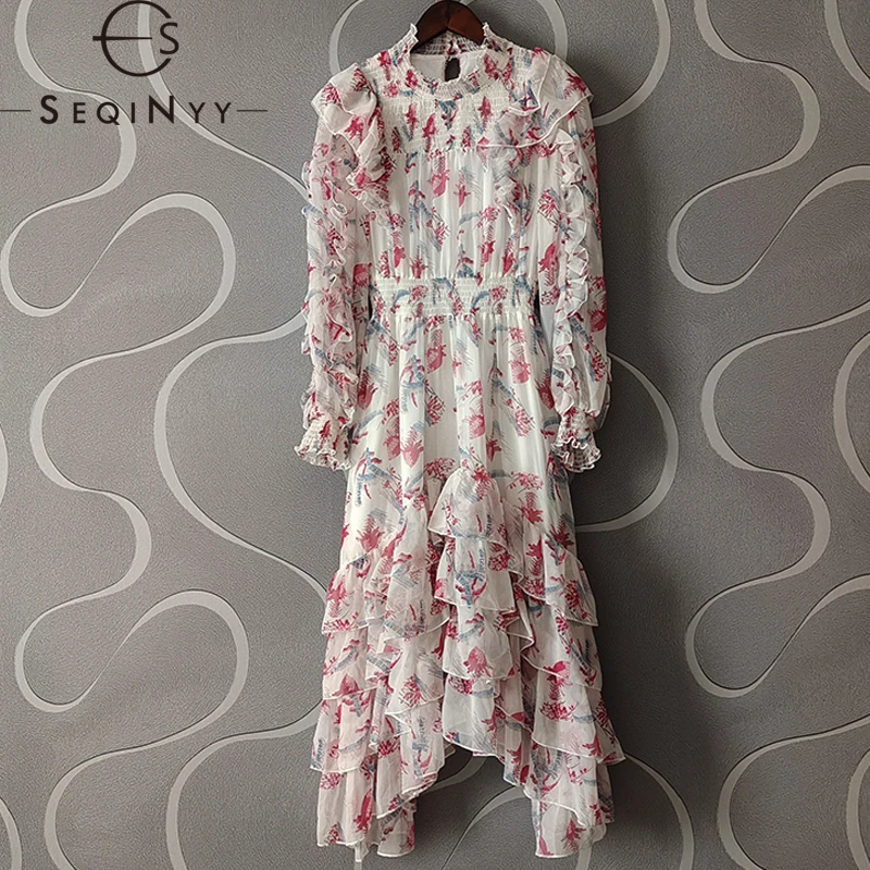 SEQINYY Chiffon Midi Dress Summer Spring New Fashion Design Women Runway Floral Print High Street Loose Elastic Waist Ruffles
SEQINYY Chiffon Midi Dress Summer Spring New Fashion Design Women Runway Floral Print High Street Loose Elastic Waist Ruffles