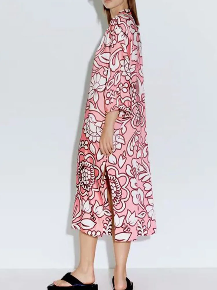 ZA texture new women's lapel sweet and versatile temperament retro flower holiday style printed dress
ZA texture new women's lapel sweet and versatile temperament retro flower holiday style printed dress