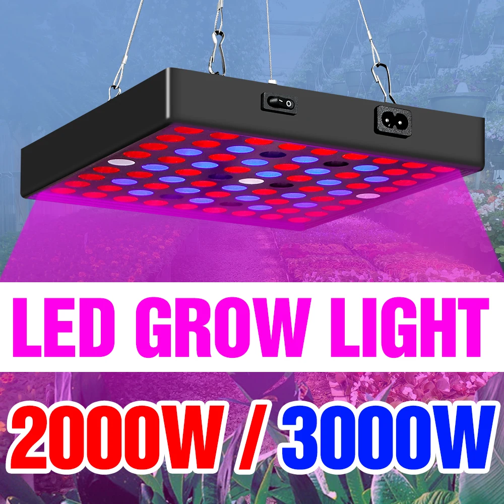 

LED Phyto Grow Lamp 2000W Full Spectrum Plant Panel Light 220V Hydroponic Bulb 3000W Fitolampy Greenhouse Flower Growth Lighting