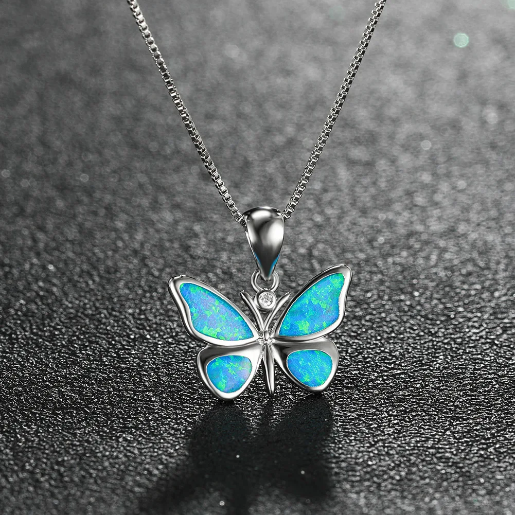 Insect Jewlery 925 Sterling Silver Blue Opal Butterfly Pendant Necklace With Chain For Gift
Insect Jewlery 925 Sterling Silver Blue Opal Butterfly Pendant Necklace With Chain For Gift