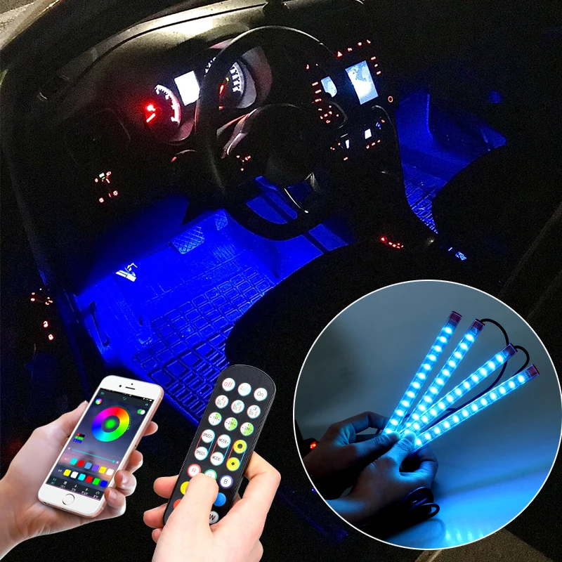 LED Car Footlight Environmental Light With USB Wireless Remote Control Music Control Neon Light For Car Interior Decoration
LED Car Footlight Environmental Light With USB Wireless Remote Control Music Control Neon Light For Car Interior Decoration