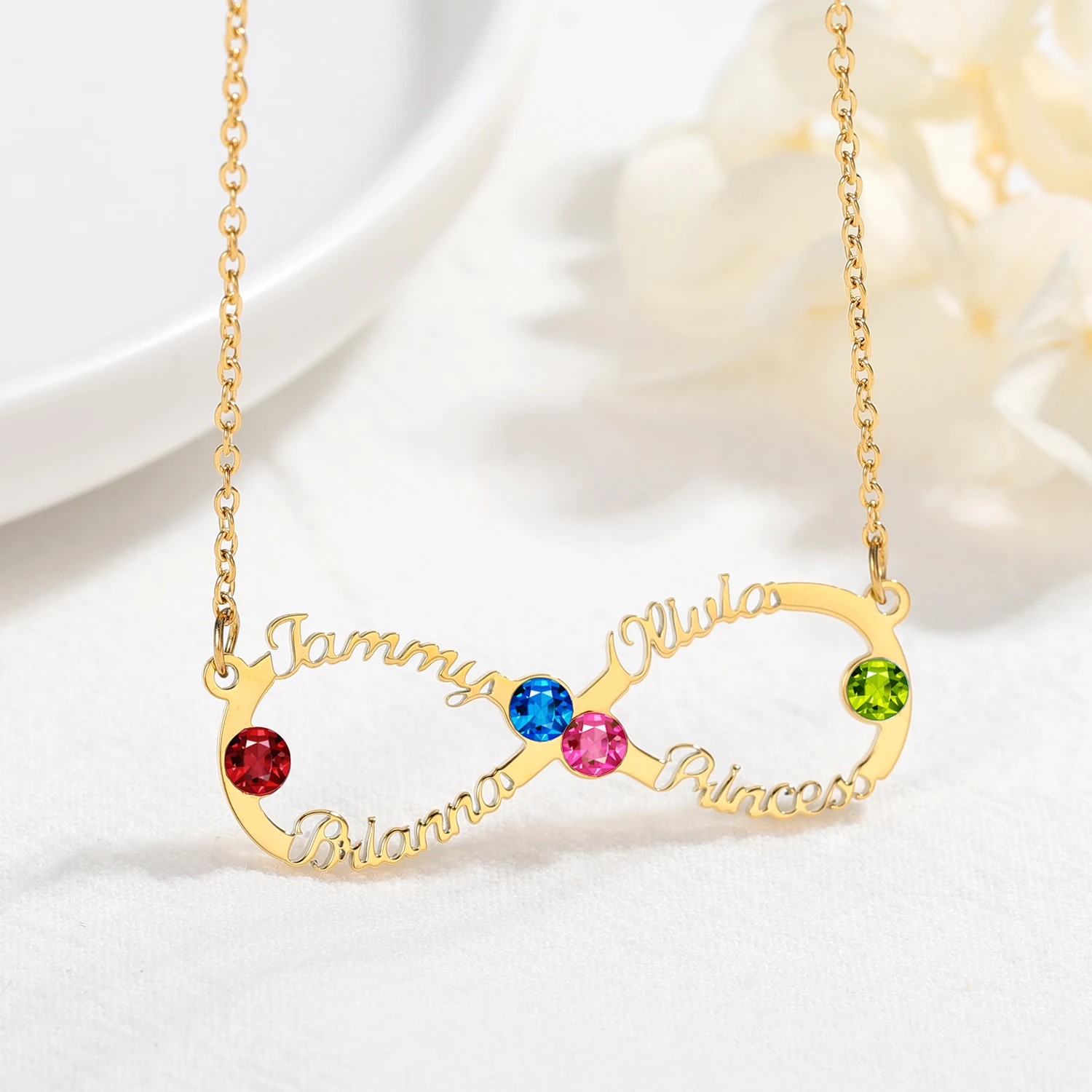 Custom Name Necklace Custom Infinite Loop Necklace Pendant Charm Gold Stainless Steel Jewelry Personalized Birthstone Gift Women
Custom Name Necklace Custom Infinite Loop Necklace Pendant Charm Gold Stainless Steel Jewelry Personalized Birthstone Gift Women