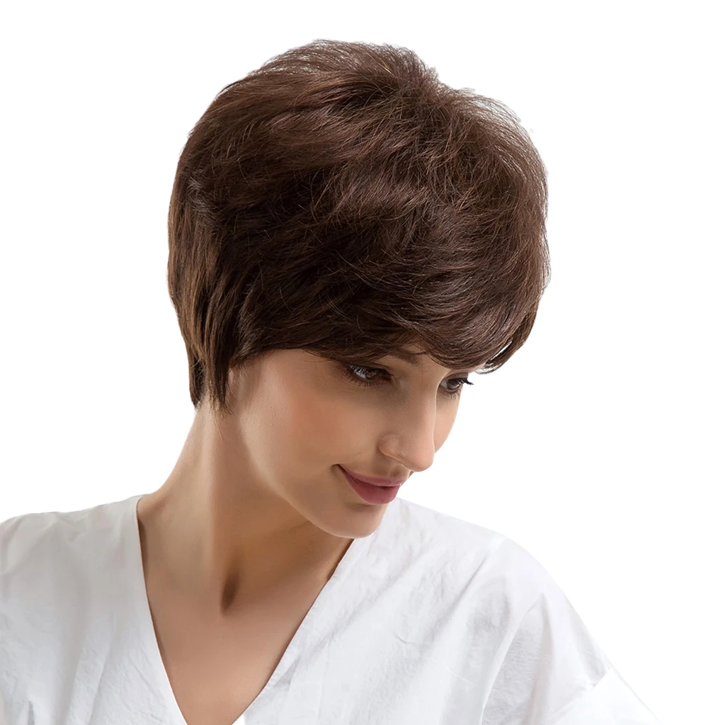 Breathable Chic Short Wigs For Women Human Hair W/ Bangs Pixie Cut Wig Brown
Breathable Chic Short Wigs For Women Human Hair W/ Bangs Pixie Cut Wig Brown