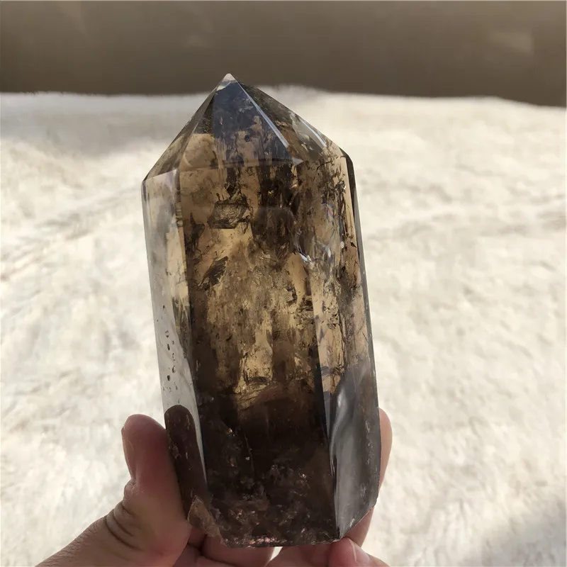Natural smoky citrine quartz crystal wand single pointed quartz therapy rod magnetic field aggregation and vertex
Natural smoky citrine quartz crystal wand single pointed quartz therapy rod magnetic field aggregation and vertex