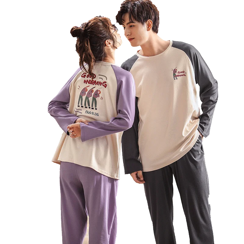 Spring And Autumn Couple Pajama Set 100%Cotton Pajamas Men And Women Homewear Long Sleeve Sleepwear Lounge Pijama
Spring And Autumn Couple Pajama Set 100%Cotton Pajamas Men And Women Homewear Long Sleeve Sleepwear Lounge Pijama