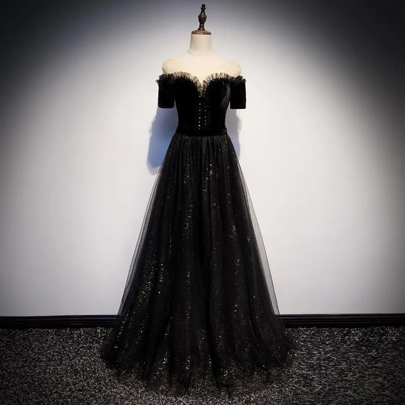 Velvet Black Off Shoulder Lady Evening Party Gown Qipao Exquisite Lace Elegant Robe De Soiree Bling Sequins Rhinestone Prom Gown
Velvet Black Off Shoulder Lady Evening Party Gown Qipao Exquisite Lace Elegant Robe De Soiree Bling Sequins Rhinestone Prom Gown
