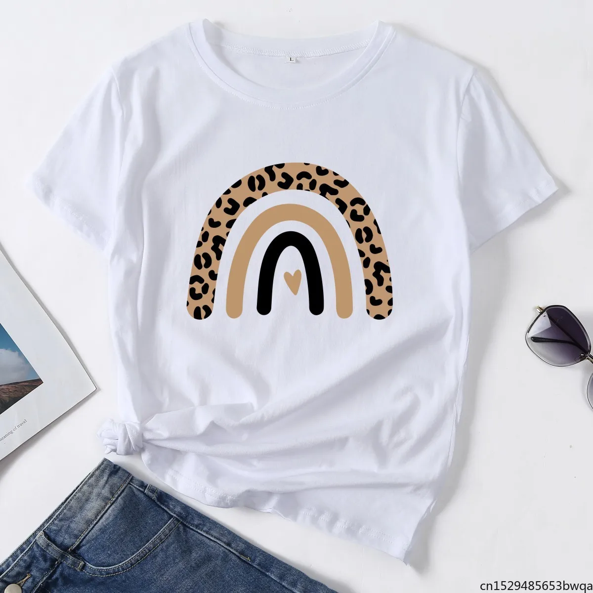 Summer Leopard Rainbow Graphic Short Sleeve Print Women T-shirt Harajuku Casual Daily O-Neck Basic Female Tops
Summer Leopard Rainbow Graphic Short Sleeve Print Women T-shirt Harajuku Casual Daily O-Neck Basic Female Tops