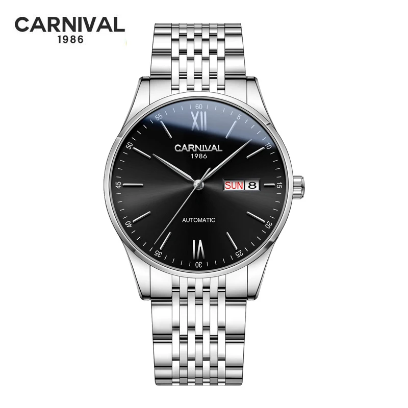 CARNIVAL Men's Automatic Mechanical Watches SEIKO-NH36A Movement GMT Watch 40mm Sapphire Stainless Steel Waterproof Watch
CARNIVAL Men's Automatic Mechanical Watches SEIKO-NH36A Movement GMT Watch 40mm Sapphire Stainless Steel Waterproof Watch