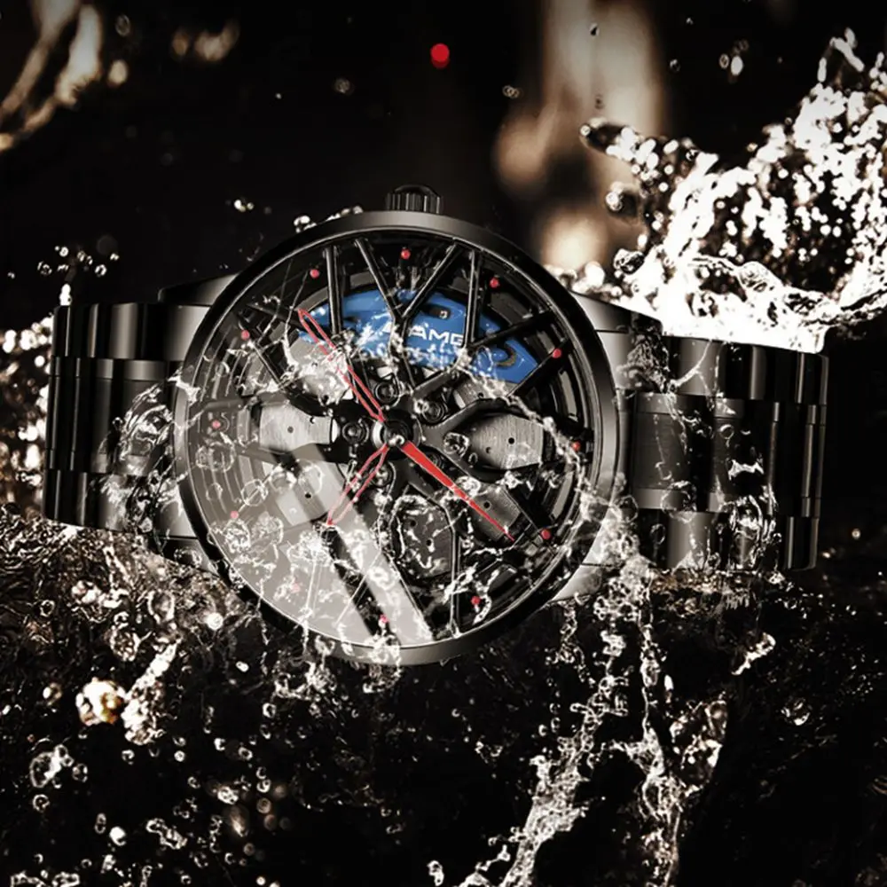 Часы наручные AMG мужские спортивные водонепроницаемые автоматические с колесами