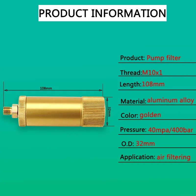 PCP Paintball High Pressure Pump Filter 40mpa Water-Oil Separator 50cm Hose M10x1 Air Filtering 8mm Quick Connector | Спорт и