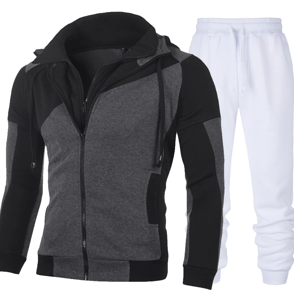 2021 Spring Autumn New Men's Pure Color Zipper Jacket Hoodie + Pants Two-Piece Fashion Casual Fitness Sports Suit
2021 Spring Autumn New Men's Pure Color Zipper Jacket Hoodie + Pants Two-Piece Fashion Casual Fitness Sports Suit