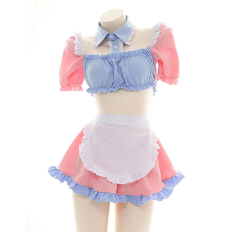 Sexy Japanese Cosplay Maid Set School Girl Costumes Female Erotic Role Playing Uniform Crop Top Mini Skirt Apron Kit Women Suit
Sexy Japanese Cosplay Maid Set School Girl Costumes Female Erotic Role Playing Uniform Crop Top Mini Skirt Apron Kit Women Suit