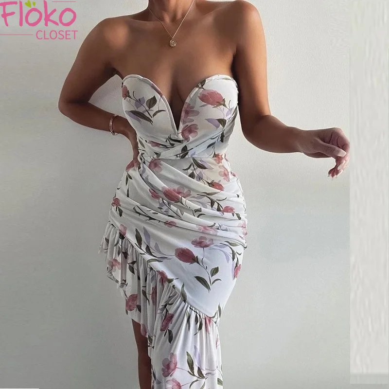 Flokocloset Summer Bohemian Sleeveless Mini Dresses Sexy Strapless Print Asymmetrical Design Slim Dress
Flokocloset Summer Bohemian Sleeveless Mini Dresses Sexy Strapless Print Asymmetrical Design Slim Dress