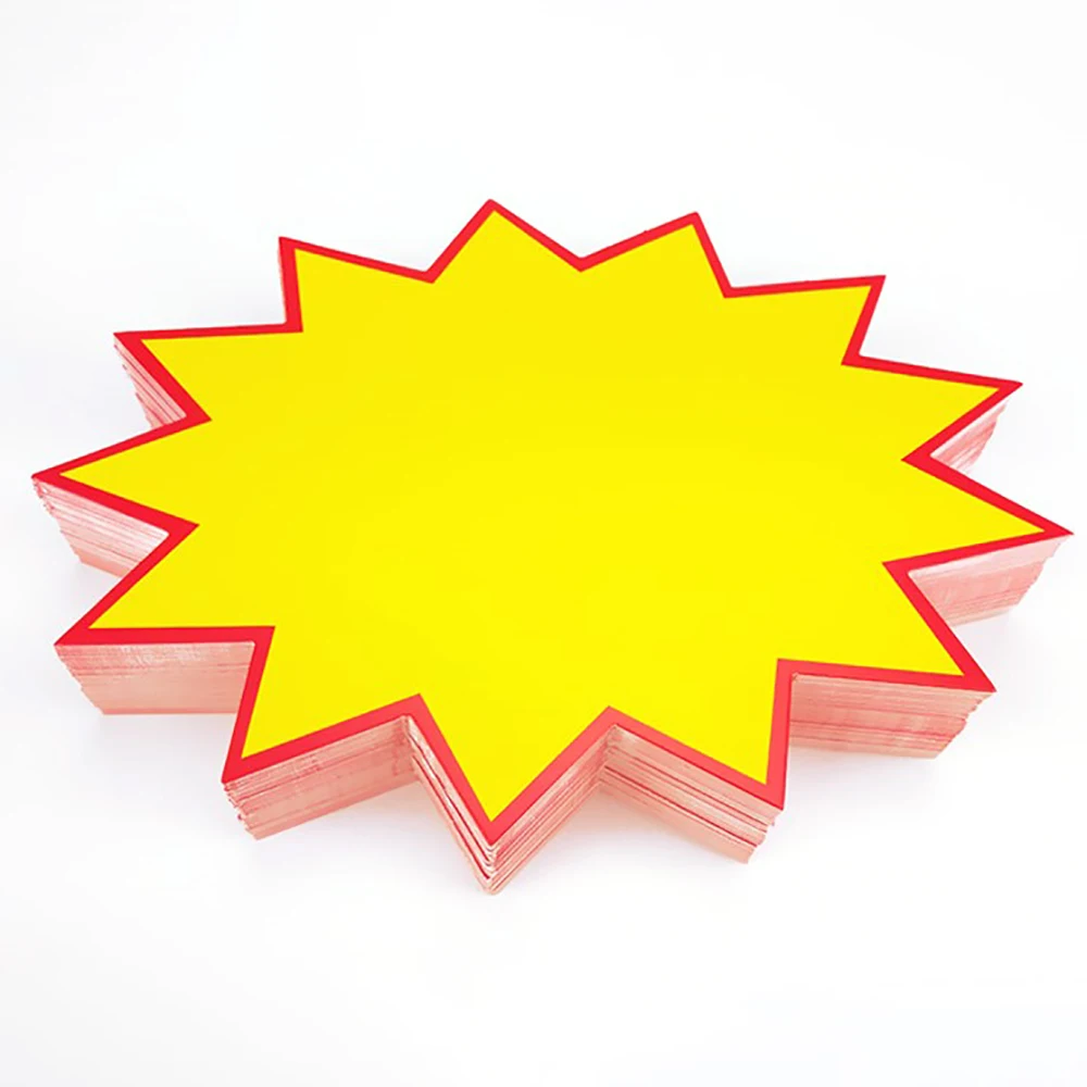 10 Pieces Supermarket Blank Star Retail Sale Signs Bright Yellow Price Display Label Tags Promotion Paper Cardboard 7x5 Inch
10 Pieces Supermarket Blank Star Retail Sale Signs Bright Yellow Price Display Label Tags Promotion Paper Cardboard 7x5 Inch