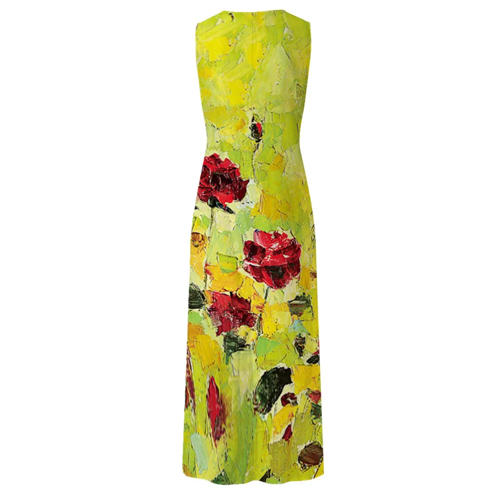 Summer Women Tank Dress Casual Sleeveless Print V-neck Maxi Dress Female Fashion Party Cami Dresses with Pockets#35
Summer Women Tank Dress Casual Sleeveless Print V-neck Maxi Dress Female Fashion Party Cami Dresses with Pockets#35