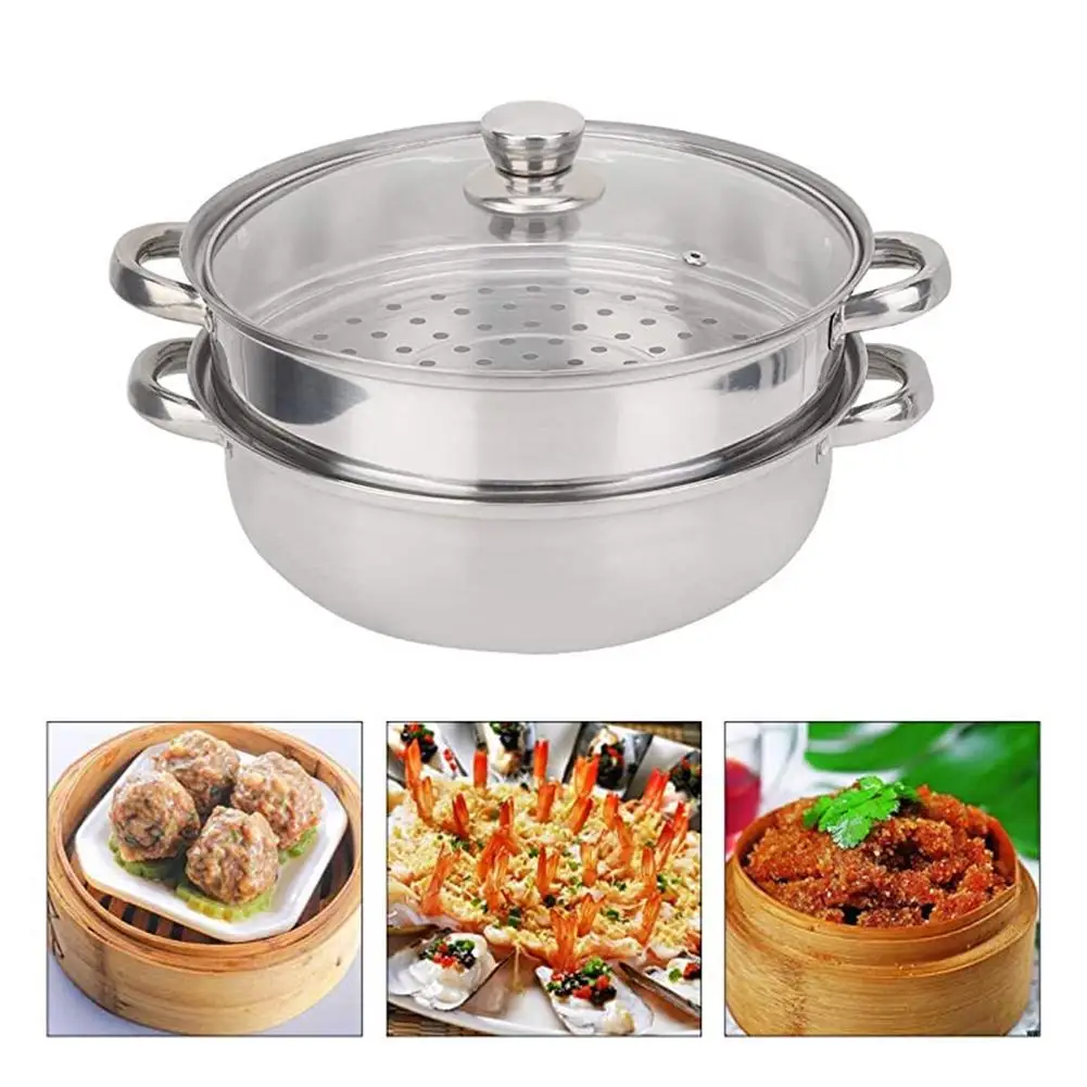 28cm 2-Layer Practical Steamer Stainless Steel Kitchen Boiling Soup Steaming Pot With Lid Cooking Pot Cooker Gas Stove Steam Pot
28cm 2-Layer Practical Steamer Stainless Steel Kitchen Boiling Soup Steaming Pot With Lid Cooking Pot Cooker Gas Stove Steam Pot