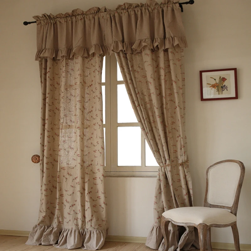 100% Cotton Linen Semi-blackout Curtains with Valance British Countryside Ruffles Cortina for Grils Bedroom Eco-friendly Fabric
100% Cotton Linen Semi-blackout Curtains with Valance British Countryside Ruffles Cortina for Grils Bedroom Eco-friendly Fabric