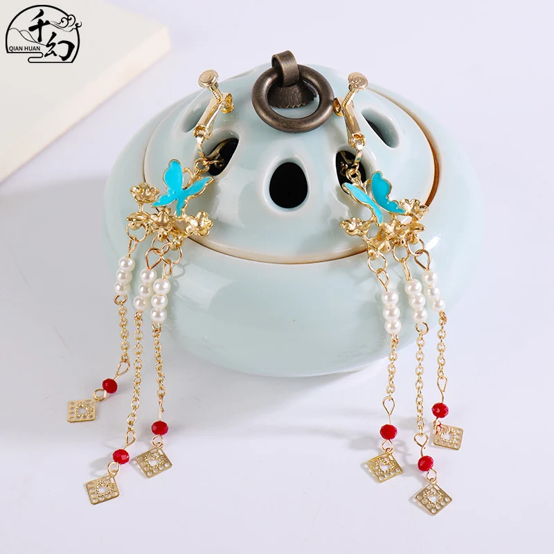 The headdress hair crown female antique steps shakes the tassel pearl hairpin Chinese style xiu he ancient attire | Аксессуары для