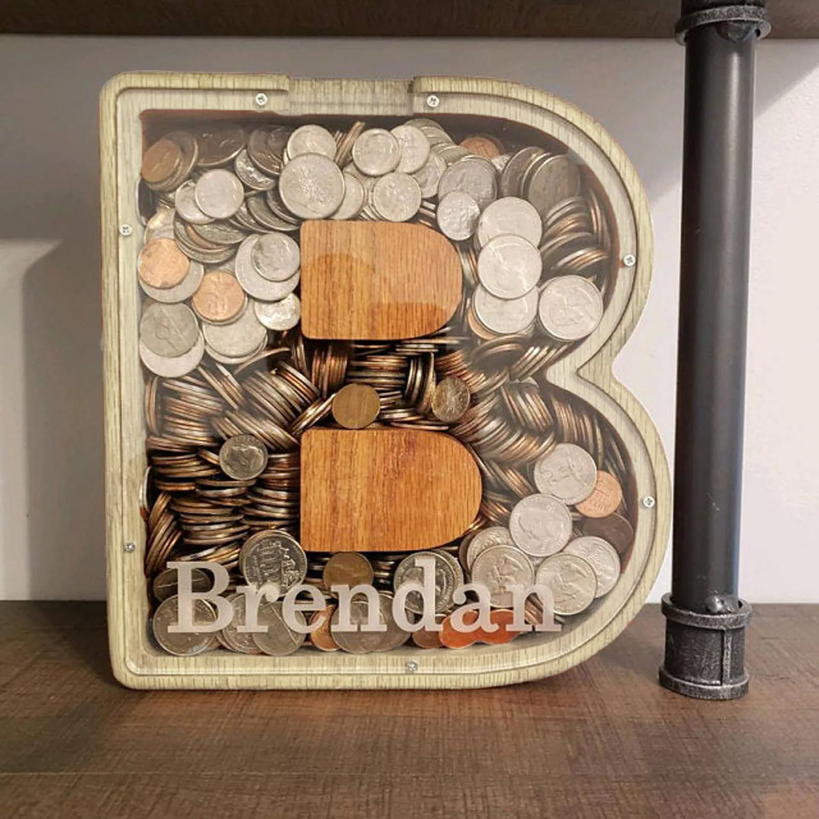 Креативные деревянные копилки Ретро Алфавит резервуар для хранения монет