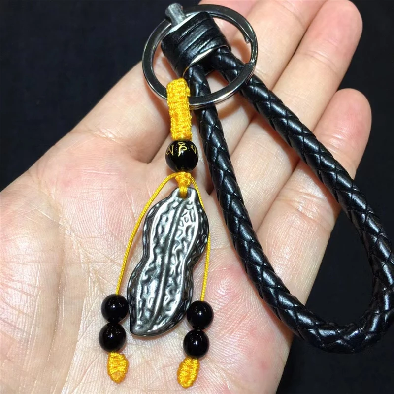 Natural Stone Silver Obsidian Original Keychains Peanut Keyring Silver Color Healing Crystal Car Decor Keyholder for Women Men
Natural Stone Silver Obsidian Original Keychains Peanut Keyring Silver Color Healing Crystal Car Decor Keyholder for Women Men
