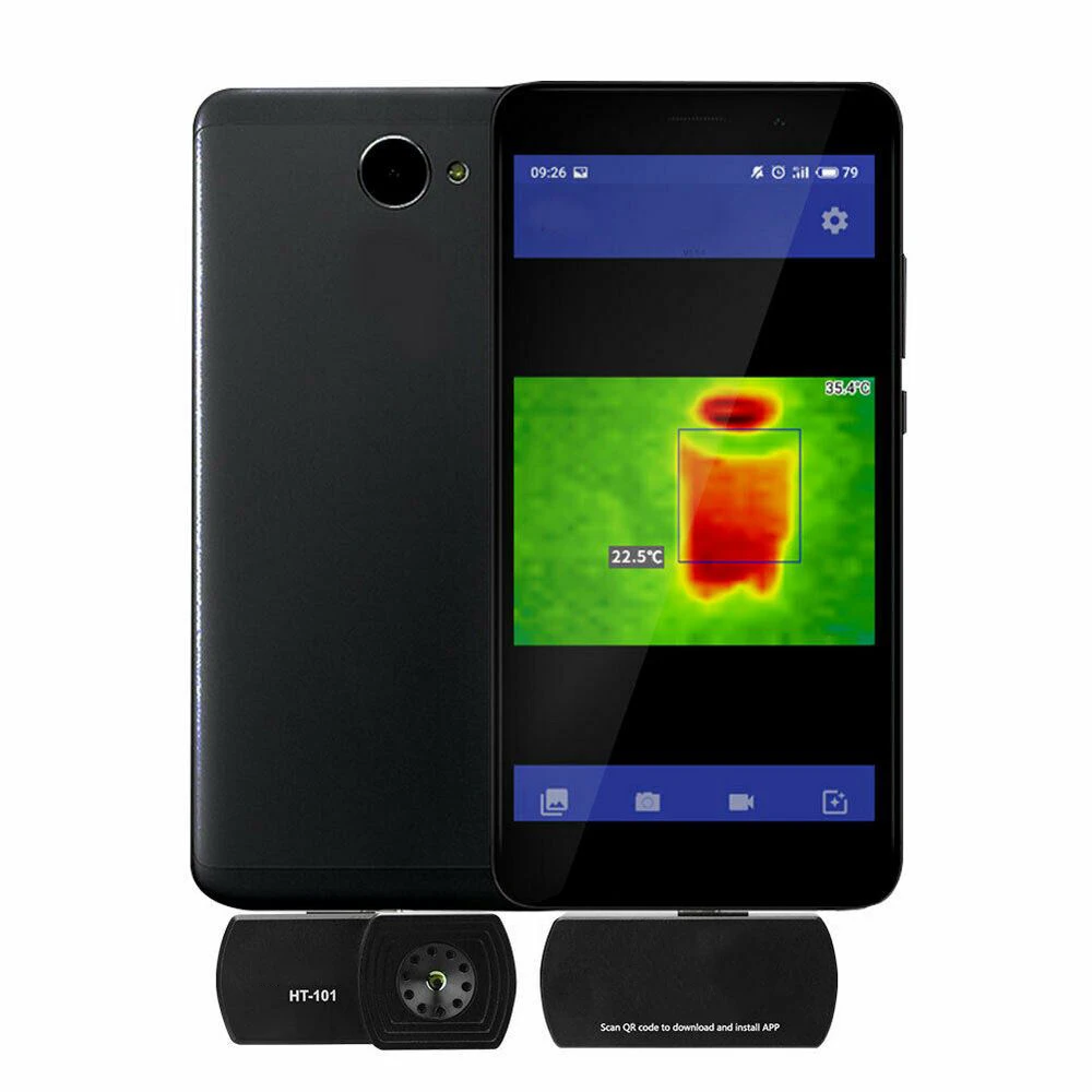 HT-102 Mobile Phone Thermal Imaging Camera New Infrared Imager for Android HVAC Equipment Maintenance Testing Equipment Black
HT-102 Mobile Phone Thermal Imaging Camera New Infrared Imager for Android HVAC Equipment Maintenance Testing Equipment Black