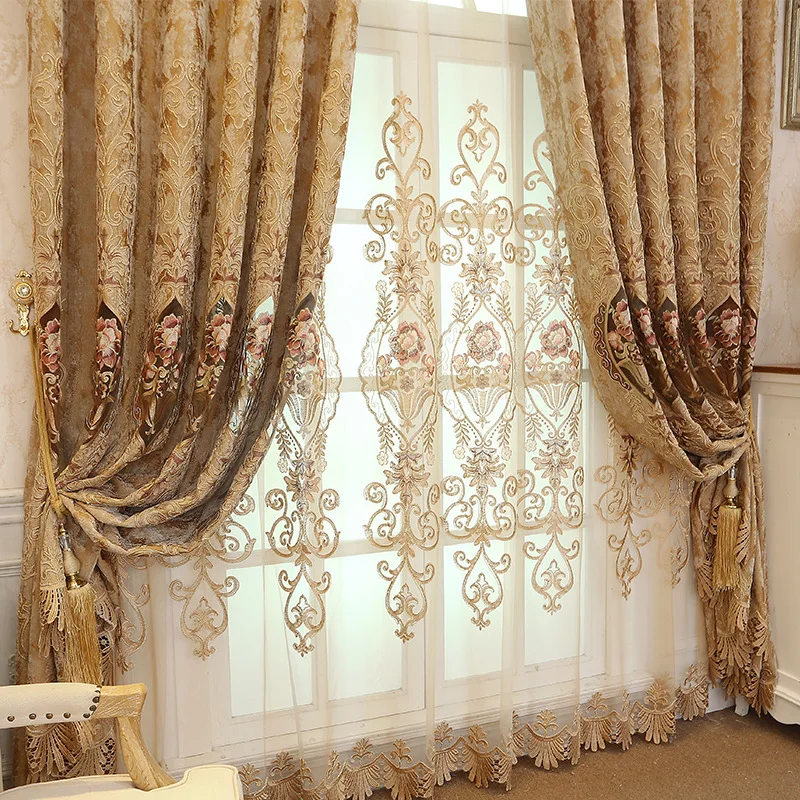 European romantic luxury retro embroidery curtain cloth curtain sitting room the bedroom curtains
European romantic luxury retro embroidery curtain cloth curtain sitting room the bedroom curtains