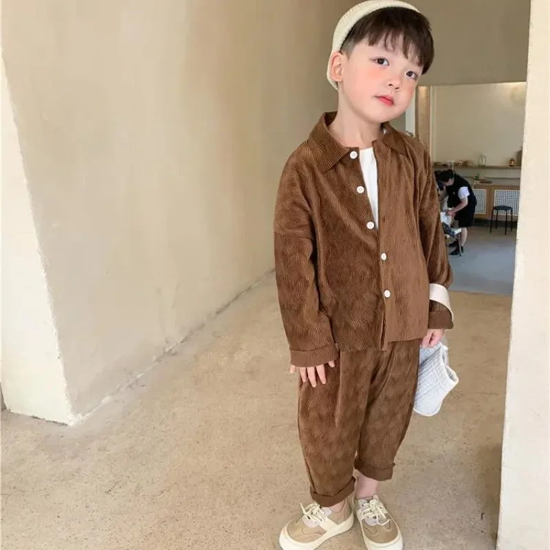 Children's Unisex Boys Girl Autumn Suit New Kid Spring Autumn Thick Cardigan Shirt+ Pant Corduroy Two-piece Handsome Outfit Sets
Children's Unisex Boys Girl Autumn Suit New Kid Spring Autumn Thick Cardigan Shirt+ Pant Corduroy Two-piece Handsome Outfit Sets