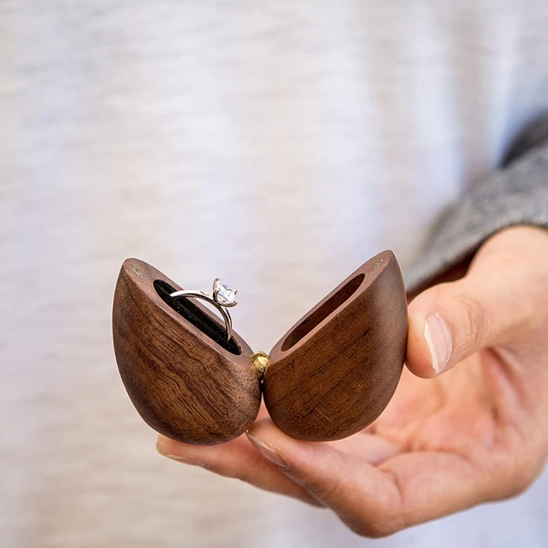 Heart Shaped Walnut Wood Ring Box Velvet Soft Interior Holder Organizer Jewelry Wooden Box Case for Proposal Engagement
Heart Shaped Walnut Wood Ring Box Velvet Soft Interior Holder Organizer Jewelry Wooden Box Case for Proposal Engagement