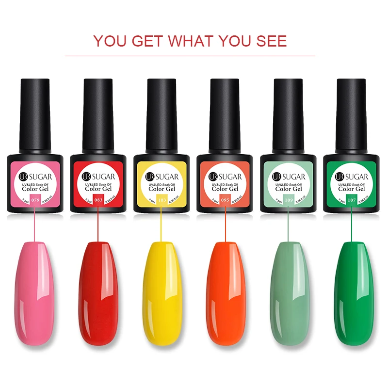 UR SUGAR 7.5ml Gel Nail Polish Yellow Pink Red Series Soak Off UV Gel Varnish Semi Permanant UV Gel Nail Art varnish Designs
UR SUGAR 7.5ml Gel Nail Polish Yellow Pink Red Series Soak Off UV Gel Varnish Semi Permanant UV Gel Nail Art varnish Designs