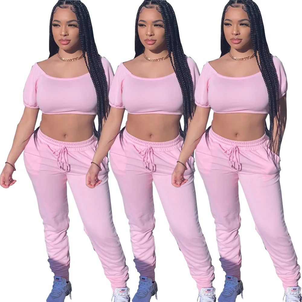 Pink Color Two Piece Set Streetwear Women O Neck Short Sleeve Short Tees And Drawstring Pocket Sweatpants Sport Tracksuit
Pink Color Two Piece Set Streetwear Women O Neck Short Sleeve Short Tees And Drawstring Pocket Sweatpants Sport Tracksuit