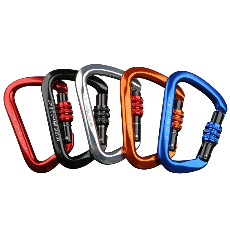 Carabiners Climbing 25KN Aluminum D Shape Lock Quickdraws Outdoor Mountaineering Multifunctional Security Carabiner Quickdraw
Carabiners Climbing 25KN Aluminum D Shape Lock Quickdraws Outdoor Mountaineering Multifunctional Security Carabiner Quickdraw