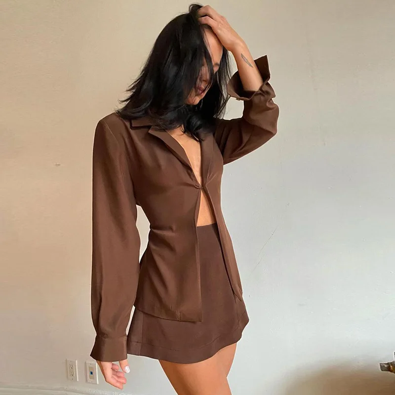 Elegant Sexy 2 Piece Set Blouse Crop Top And Short Skirt Suits Women Autumn Fashion Office Lady Long Sleeve Shirt Dress Sets
Elegant Sexy 2 Piece Set Blouse Crop Top And Short Skirt Suits Women Autumn Fashion Office Lady Long Sleeve Shirt Dress Sets