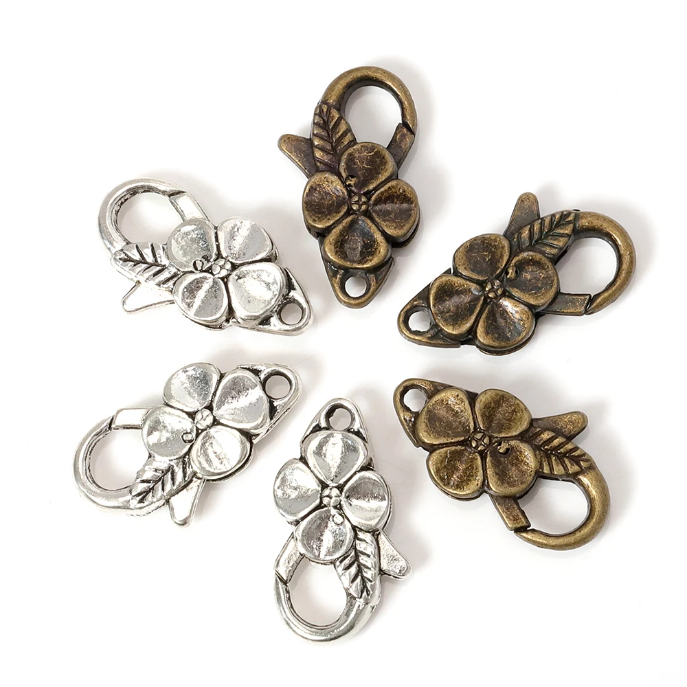 5pcs/lot Antique Silver Flower Lobster Clasp Hooks For Necklace Bracelet Chain DIY Jewelry Accessory Findings 26*15MM
5pcs/lot Antique Silver Flower Lobster Clasp Hooks For Necklace Bracelet Chain DIY Jewelry Accessory Findings 26*15MM