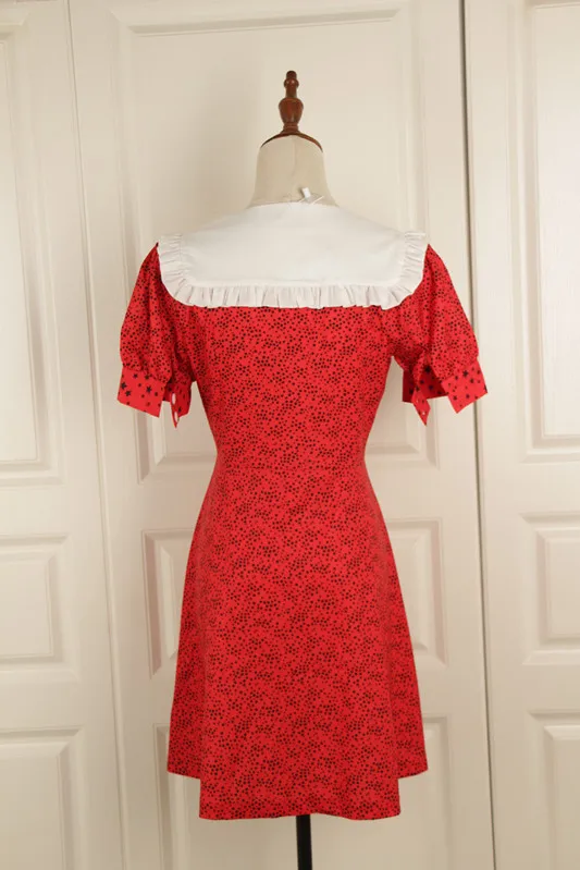 Women Print Chiffon Black Dress Cute Summer Dress 2020 New Hit Color Peter Pan Collar Ruffles Bow Short Puff Sleeve Mini Dress 
Women Print Chiffon Black Dress Cute Summer Dress 2020 New Hit Color Peter Pan Collar Ruffles Bow Short Puff Sleeve Mini Dress