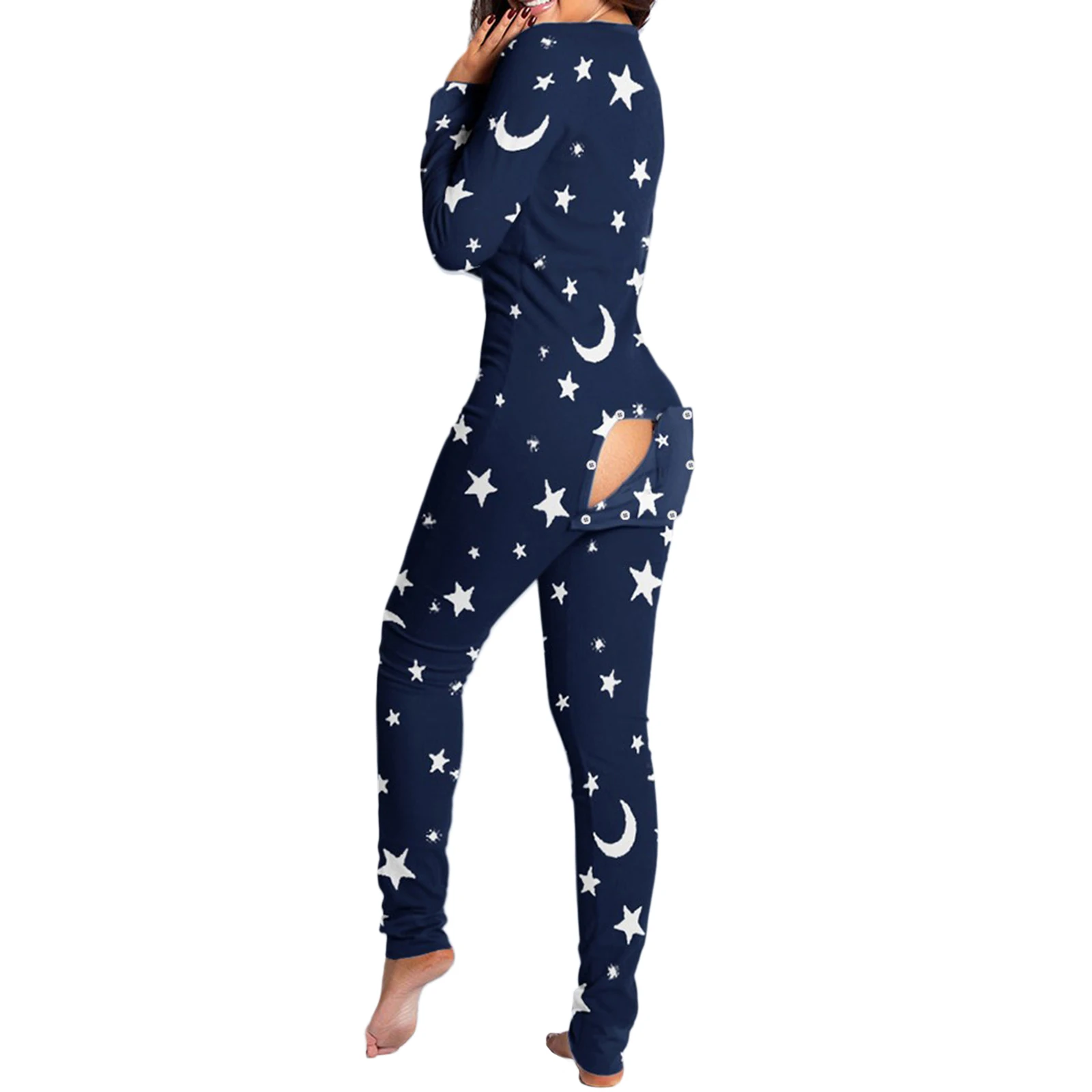 Sexy Women Print Jumpsuit Functional Buttoned Flap Adults Pajamas Club Button Design Plunge Lounge Jumpsuit
Sexy Women Print Jumpsuit Functional Buttoned Flap Adults Pajamas Club Button Design Plunge Lounge Jumpsuit