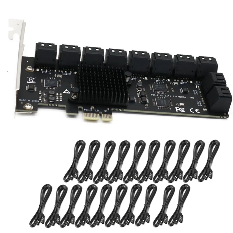 Плата PCIE SATA на 20 портов, 6 ГБ, карта SATA 3,0 PCIe, плата расширения PCIe на SATA контроллер, поддержка SATA 3,0 с кабелем
Плата PCIE SATA на 20 портов, 6 ГБ, карта SATA 3,0 PCIe, плата расширения PCIe на SATA контроллер, поддержка SATA 3,0 с кабелем