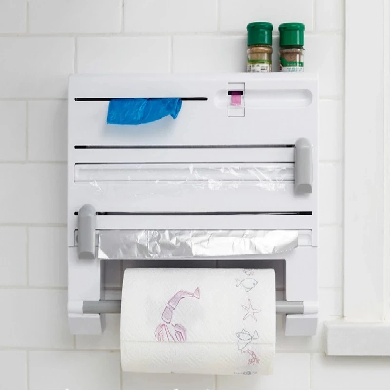 Six-in-one Function Multipurpose Shelf Storage Box Paper Holder Plastic Wrap Cutter Dispenser Preservative Film Cutter Tools
Six-in-one Function Multipurpose Shelf Storage Box Paper Holder Plastic Wrap Cutter Dispenser Preservative Film Cutter Tools