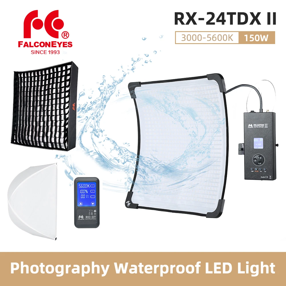 Falcon Eyes RX-24TDX II 150W фотография Водонепроницаемый светодиодный гибкий светильник Панель Bi-color 3000K-5600K для видео Камера светильник в студии
Falcon Eyes RX-24TDX II 150W фотография Водонепроницаемый светодиодный гибкий светильник Панель Bi-color 3000K-5600K для видео Камера светильник в студии