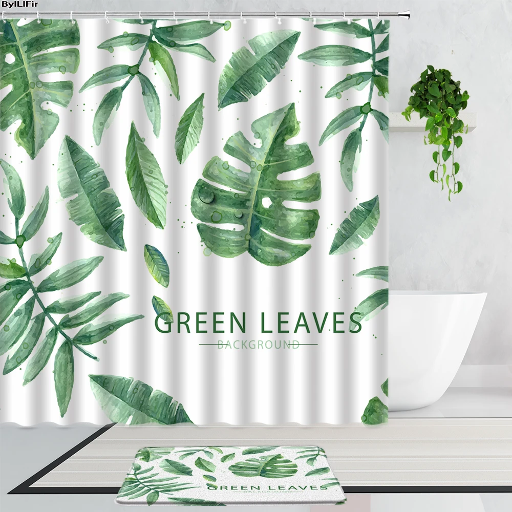 3D Green Leaves Fabric Shower Curtains Tropical Plants Monstera Palm Leaf Art Decor Bathroom Bath Curtain Non-Slip Carpet Mats
3D Green Leaves Fabric Shower Curtains Tropical Plants Monstera Palm Leaf Art Decor Bathroom Bath Curtain Non-Slip Carpet Mats